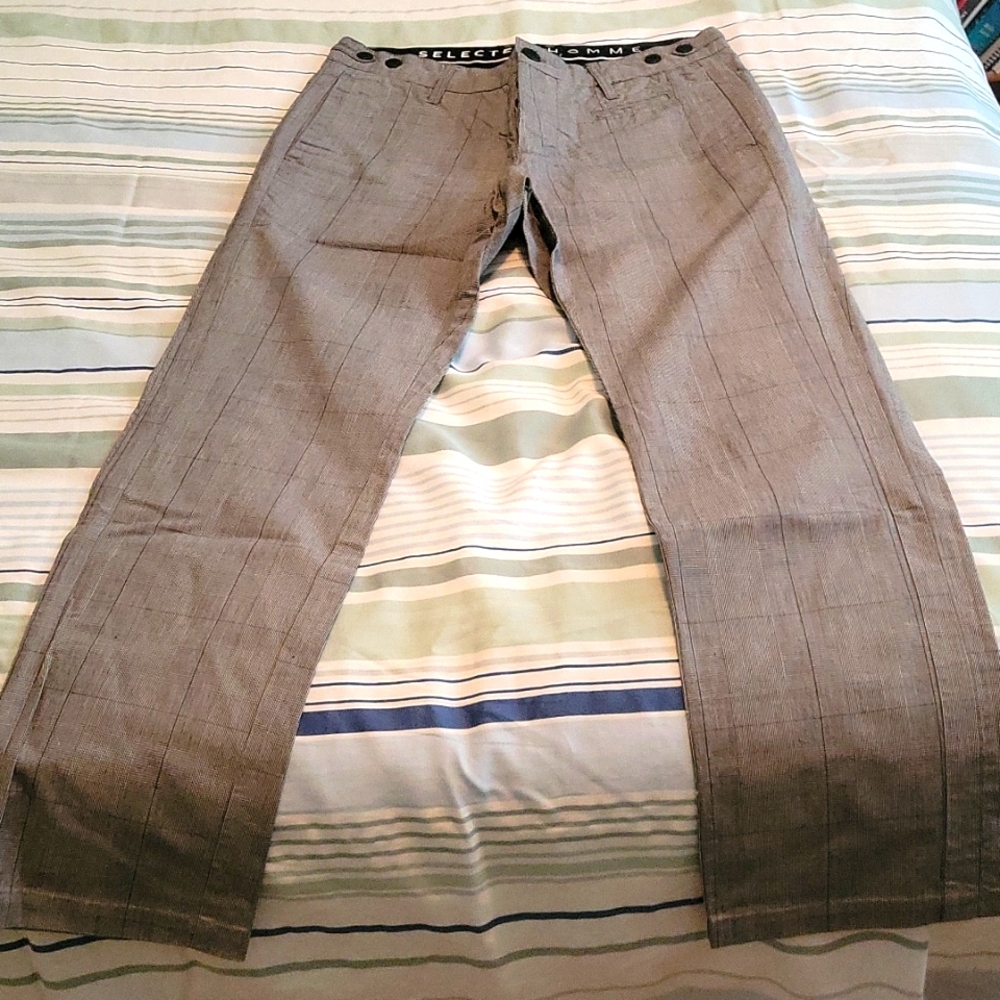 Mens Plaid Chinos